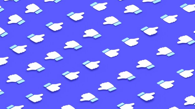 3D-Hintergrund mit Social-Media-Elementen