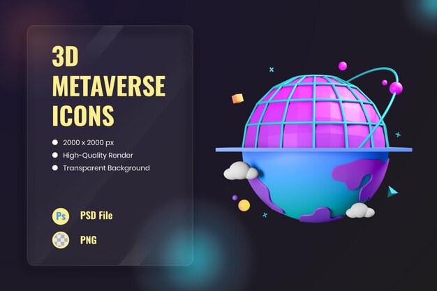 3D-Icon-Darstellung Virtual-Reality-Technologie Digitaler Raum