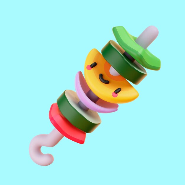 3D-Icon-Render für veganen Lebensstil
