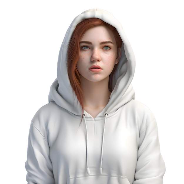 Kostenlose PSD 3d-illustration eines teenager-mannes mit kapuze