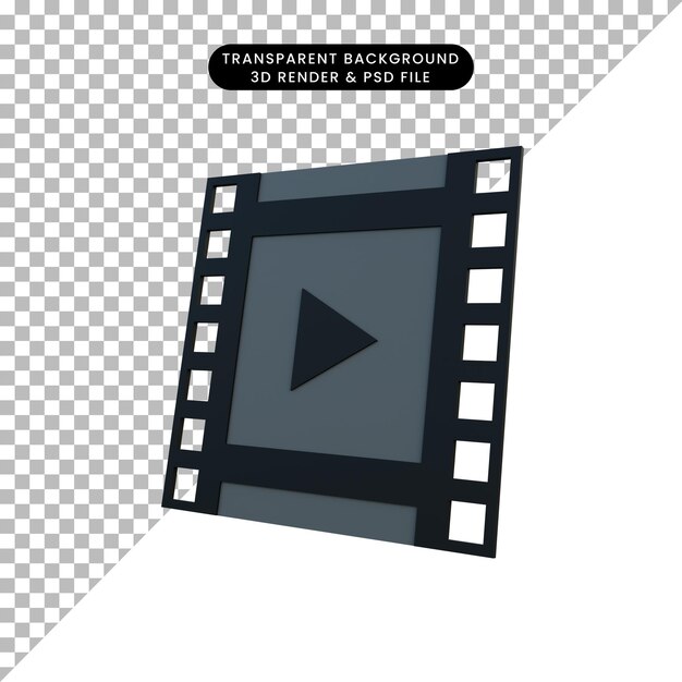 3d-illustration einfaches symbol videos film Premium PSD