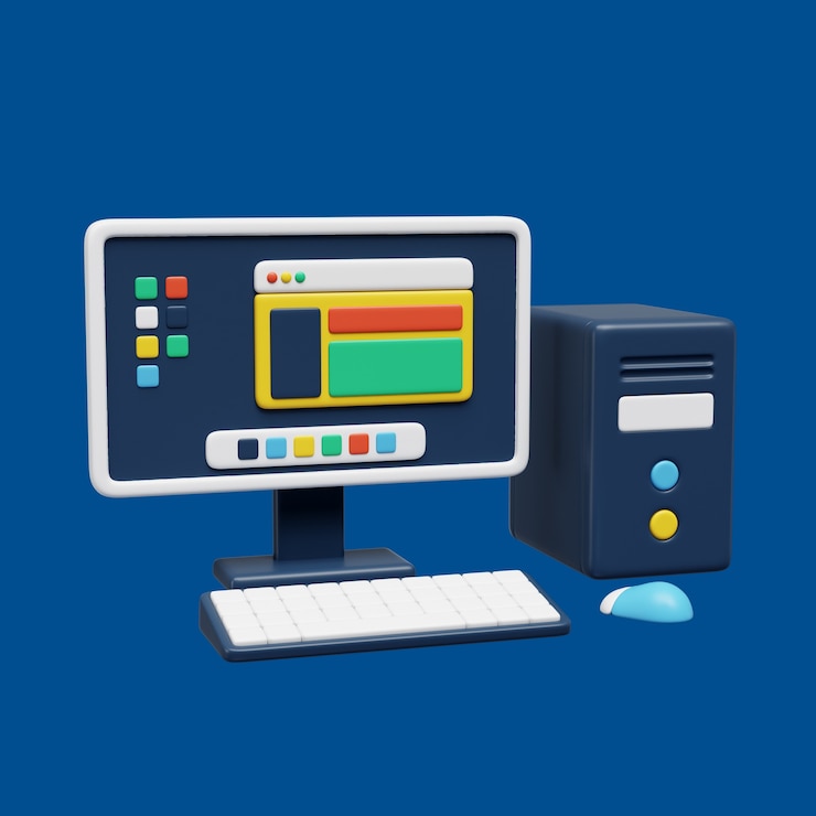 Kostenlose PSD 3d-illustration mit elektronik und digitaler welt-ikonen