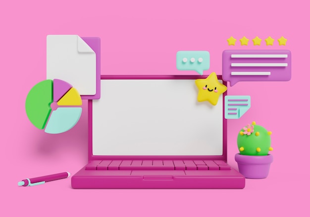 3D-Illustration mit leerem Verkaufsbanner auf dem Bildschirm des Geräts