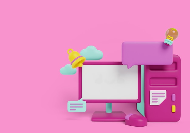 3D-Illustration mit leerem Verkaufsbanner auf dem Bildschirm des Geräts