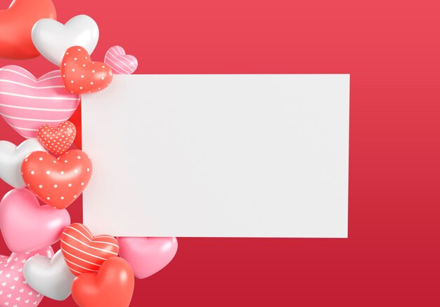 3D-Illustration zur Feier des Valentinstags