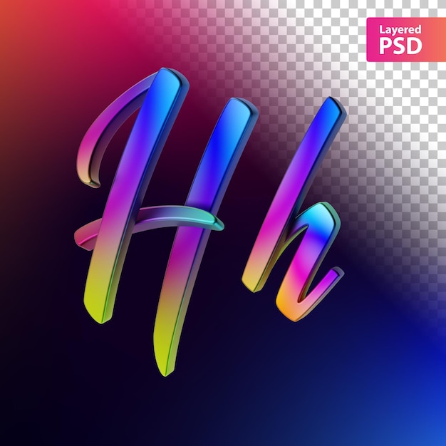 3d kalligraphischer Regenbogenfarbbuchstabe