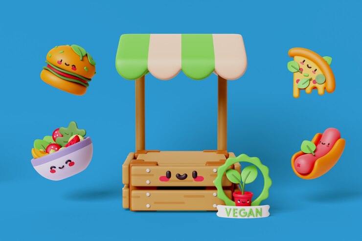 Kostenlose PSD 3d-kawaii-elemente-podiumshintergrund