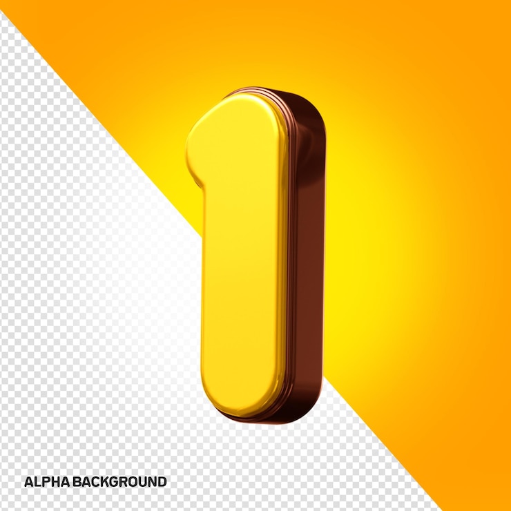 Kostenlose PSD 3d-kinderalphabet nummer 1