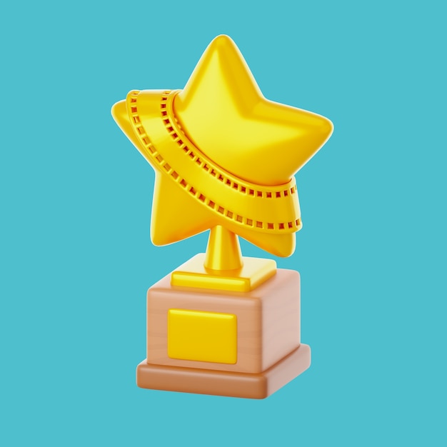 3D-Kino-Icon-Illustration mit Auszeichnung