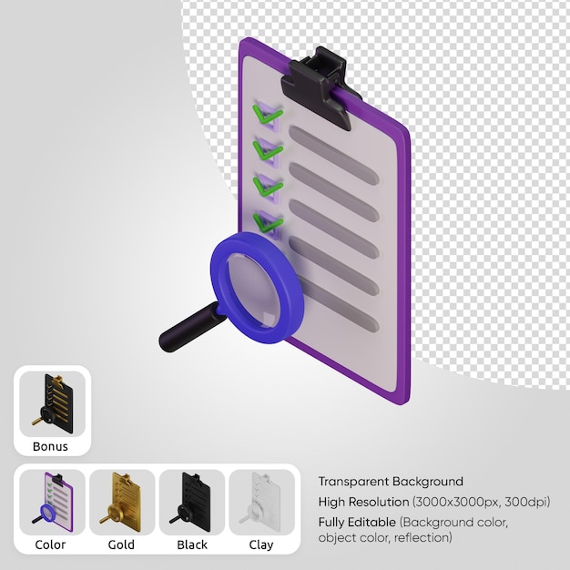 3D-Liste mit einer isometrischen Vergrößerung
