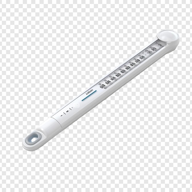Kostenlose PSD 3d medizinisches thermometer, isoliert auf transparentem hintergrund