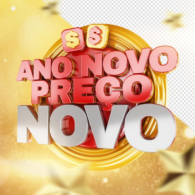 Kostenlose PSD 3d-neujahrsstempel neuer preis werbestempel für kampagnen ano novo logo
