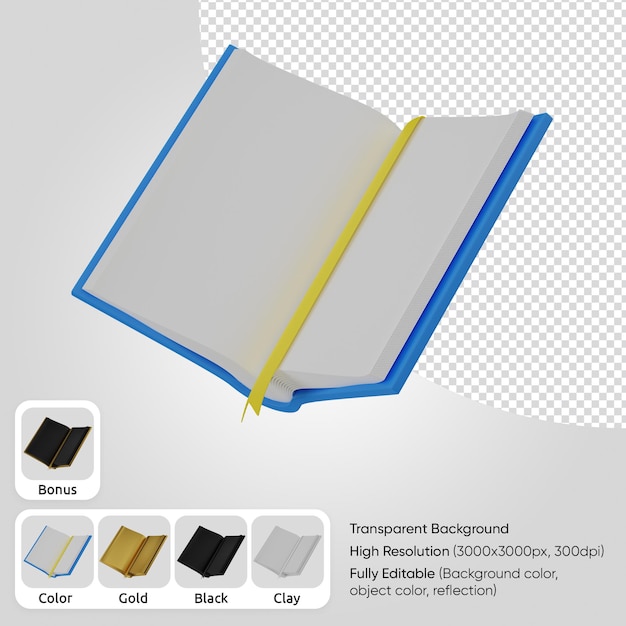 Kostenlose PSD 3d offenes buch