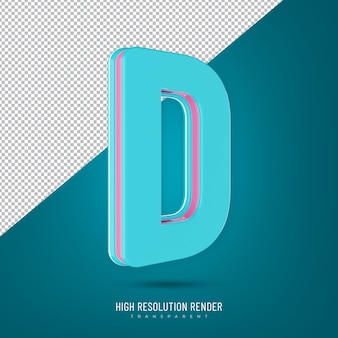 3d-render alphabet d buchstaben kreatives design