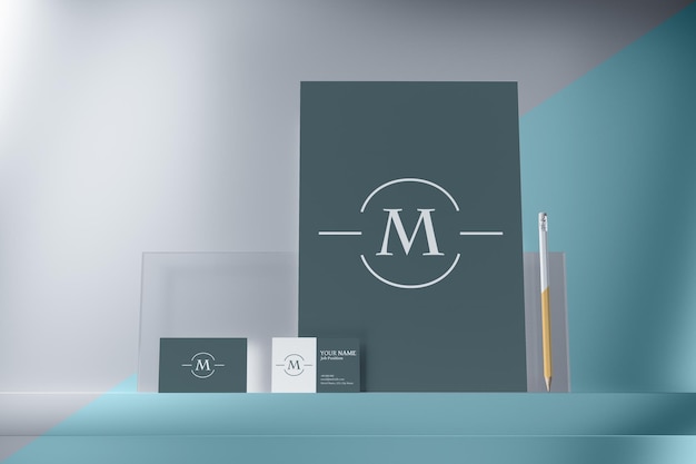 3d-rendering briefpapier-design-mockup für corporate identity vorlage bereit für ihr design-geschäft