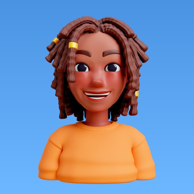 3D-Rendering der Frisur für das Avatar-Design