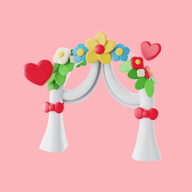 3d-rendering der hochzeitsikone