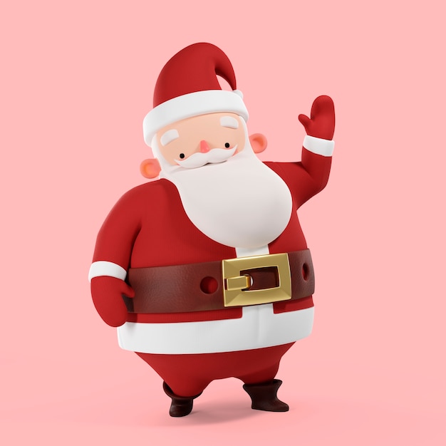 3D-Rendering der Weihnachtsmann-Pose