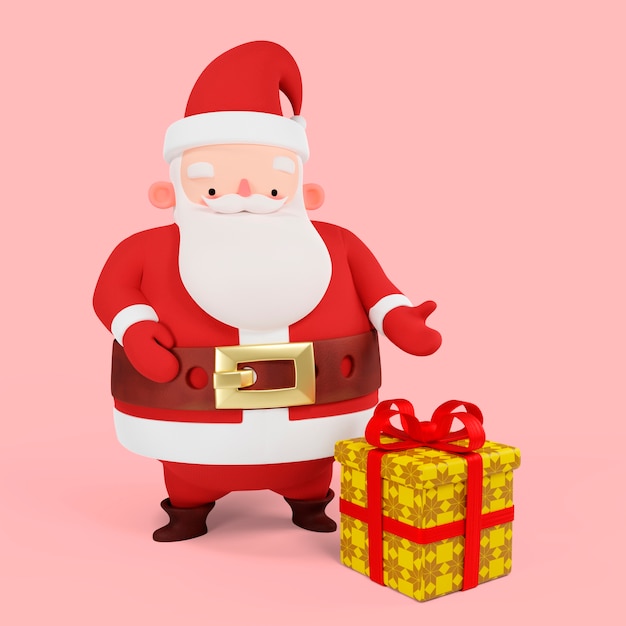 3d-rendering der weihnachtsmann-pose