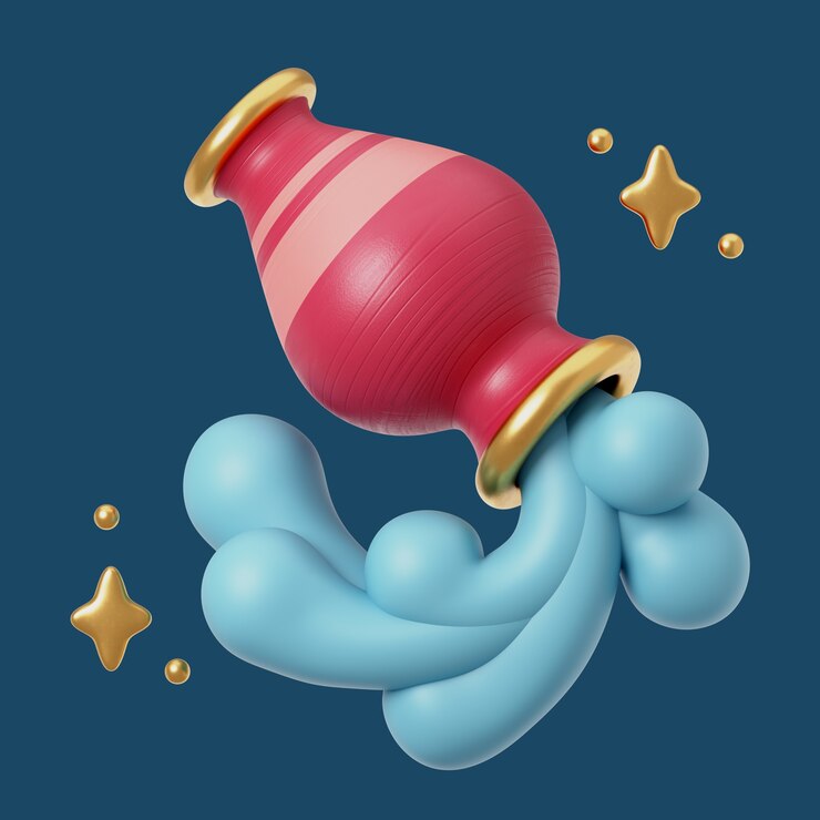 Kostenlose PSD 3d-rendering des aquarius-symbols