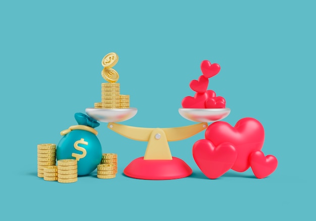 3D-Rendering des Balance-Hintergrunds