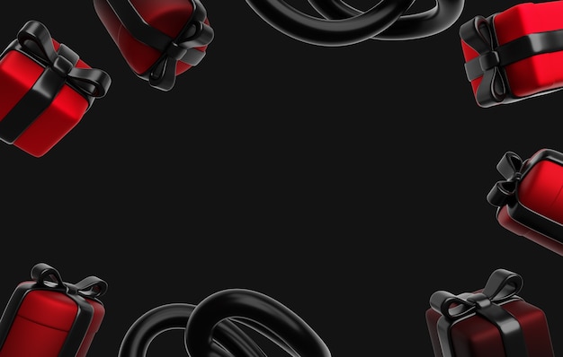 3D-Rendering des Black Friday-Verkaufs-Hintergrunds
