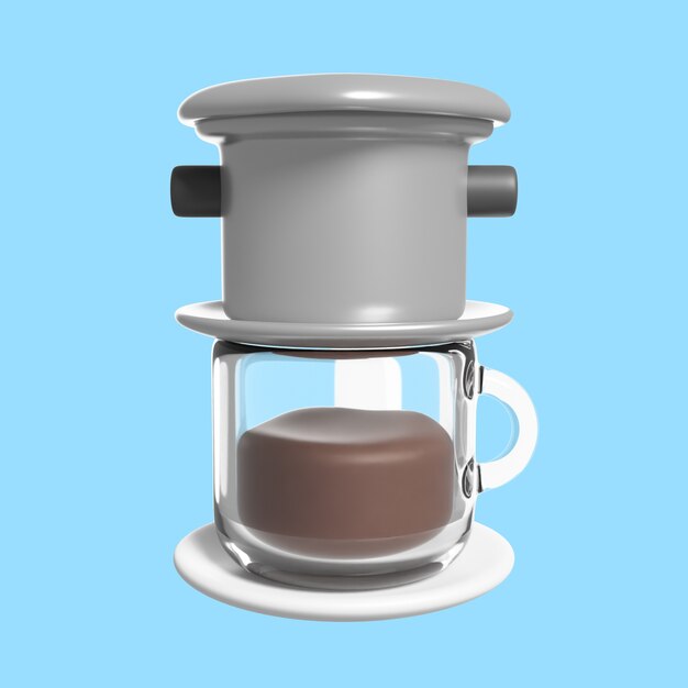 3D-Rendering des Café-Symbols