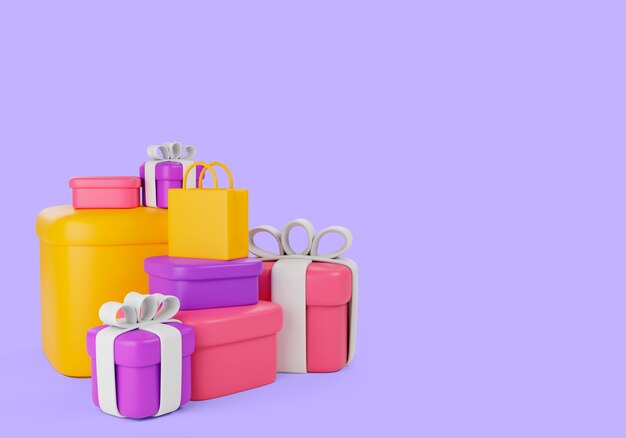 3D-Rendering des Einkaufskonzepts
