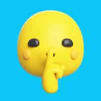 Kostenlose PSD 3d-rendering des emoji-symbols