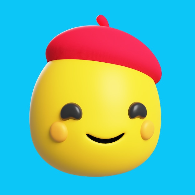 Kostenlose PSD 3d-rendering des emoji-symbols