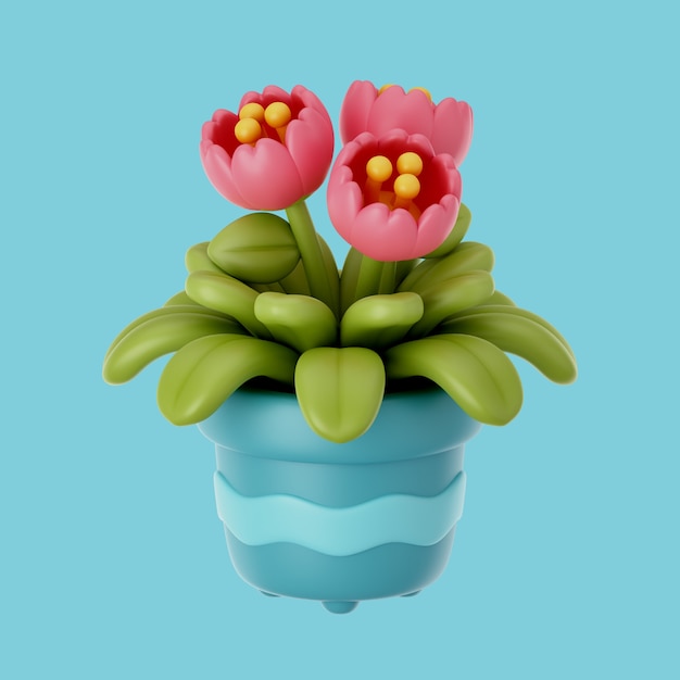 3D-Rendering des Frühlings-Symbols