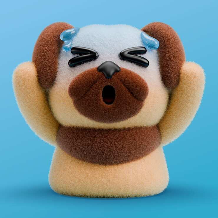 Kostenlose PSD 3d-rendering des hunde-emoji-symbols
