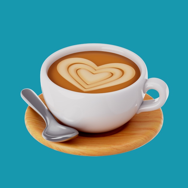 Kostenlose PSD 3d-rendering des kaffeezeit-symbols