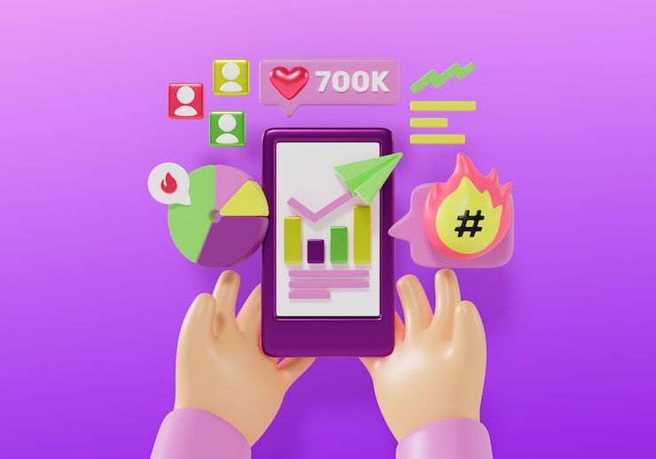 Kostenlose PSD 3d-rendering des marketing-verkaufs-hintergrunds