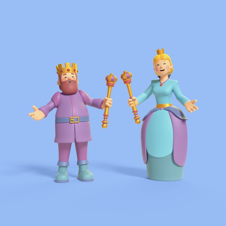 Kostenlose PSD 3d-rendering des monarchiecharakters