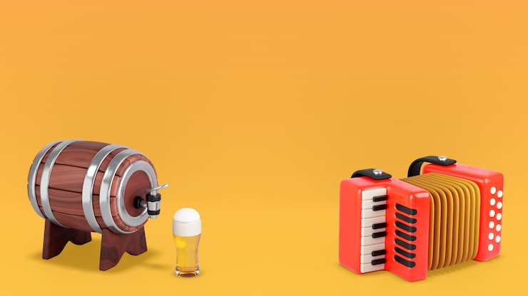 Kostenlose PSD 3d-rendering des oktoberfest-hintergrunds