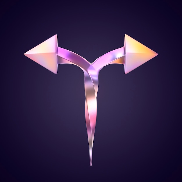 3D-Rendering des Pfeilsymbols