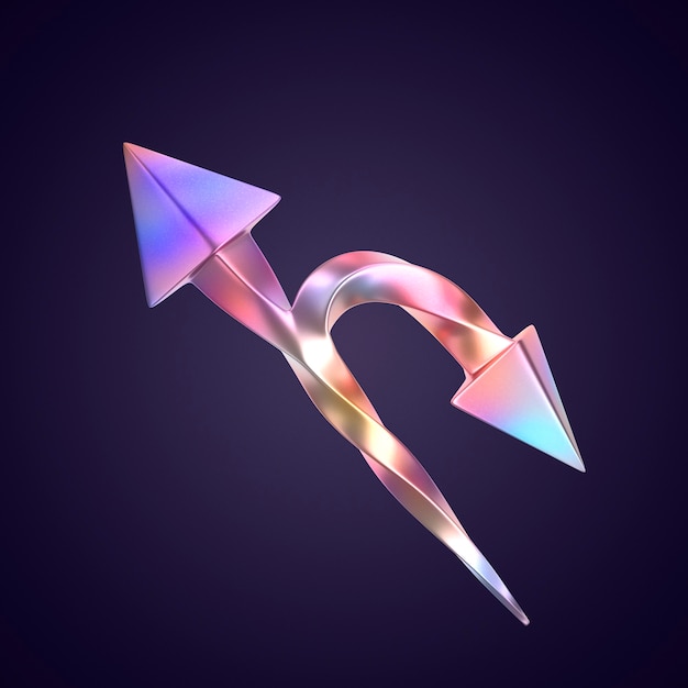 3D-Rendering des Pfeilsymbols