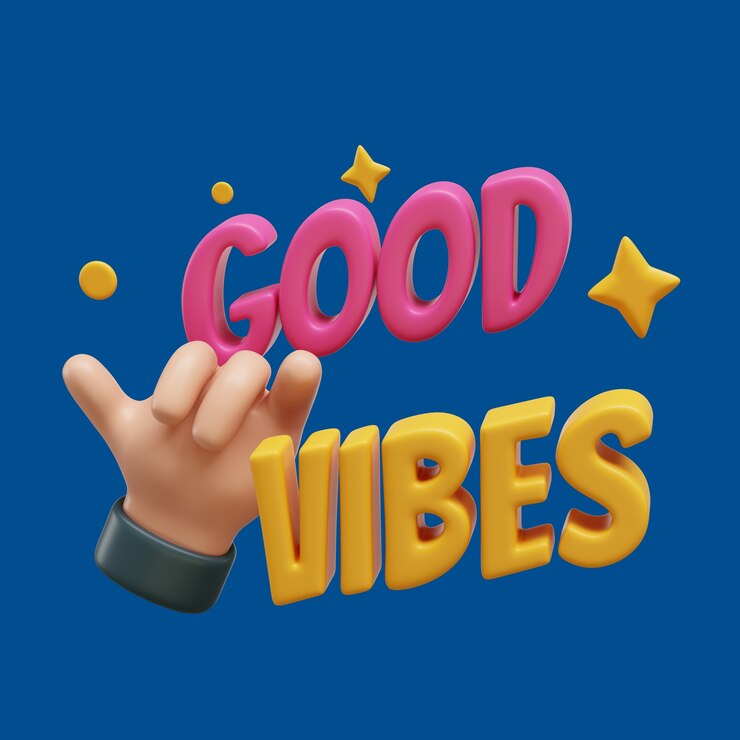 Kostenlose PSD 3d-rendering des positiven vibe-symbols