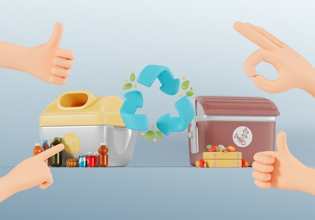 3D-Rendering des Recycling-Hintergrunds