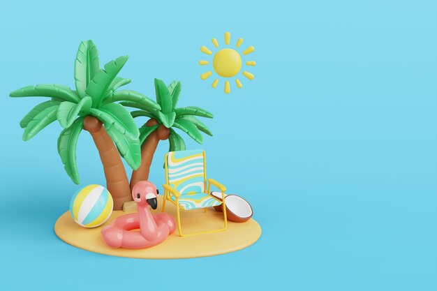 3D-Rendering des Sommer-Hintergrunds