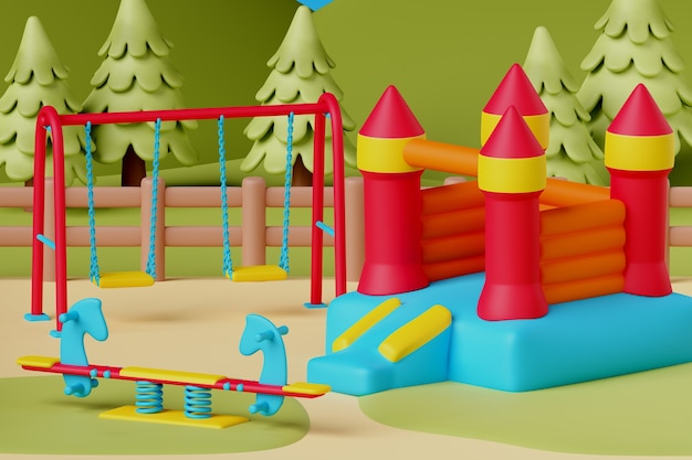 3d-rendering des spielplatzes