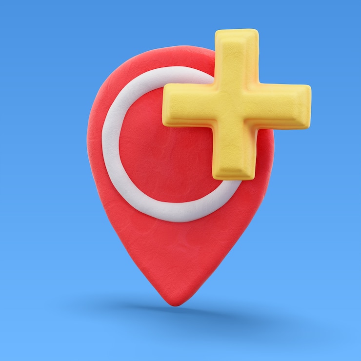 Kostenlose PSD 3d-rendering des standort-symbols der stecknadel