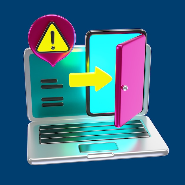 Kostenlose PSD 3d-rendering eines cybersicherheits-icons