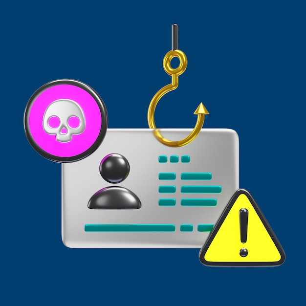3D-Rendering eines Cybersicherheits-Icons