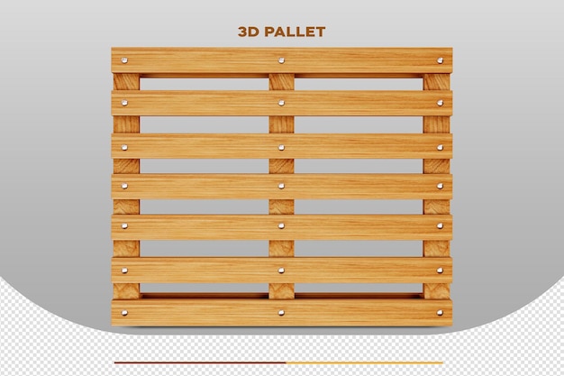 3D-Rendering eines isolierten Modells von Holzpaletten
