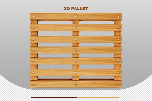 Kostenlose PSD 3d-rendering eines isolierten modells von holzpaletten