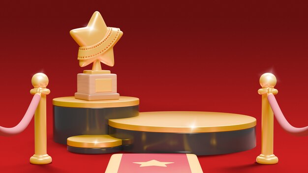 3D-Rendering eines Kino-Podiums