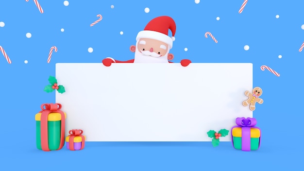3D-Rendering eines leeren Weihnachtsbanners