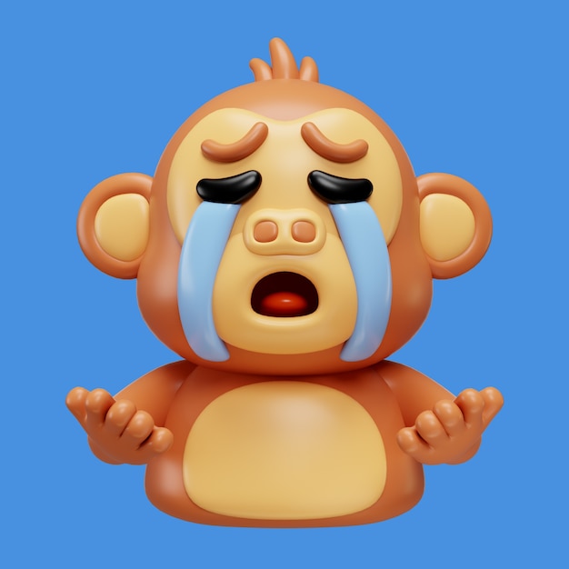 3d-rendering von affen-emoji